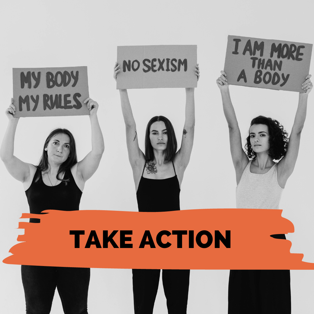 3 women protesting for body autonomy