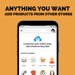 Image of phone, showing ability to Add anything you want from any store