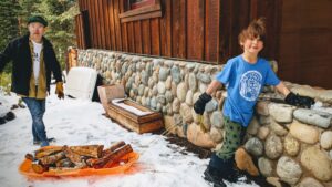 Bonus chore for kids: hauling firewood